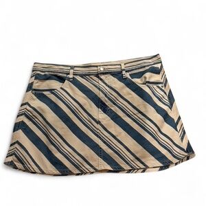 Universal Thread Striped Mini Skirt in white and blue